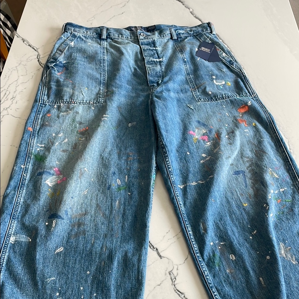 Polo Ralph Lauren Relaxed Blue Artistic wide leg Jeans